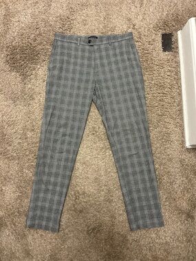 Banana Republic Gray Plaid Slim Dress Pants